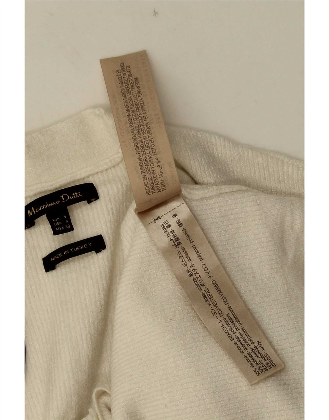Massimo Dutti Damen Crop Cardigan Pullover UK 10 Small Weiße Viskose