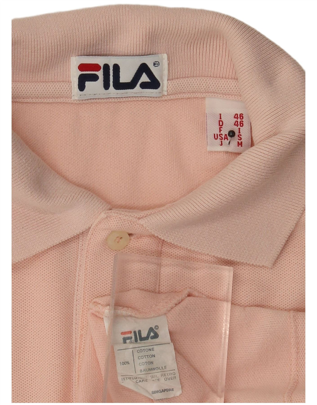 Fila Herren Poloshirt IT 46 Small Rosa Baumwolle