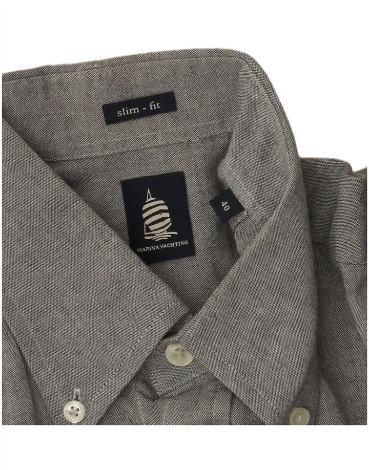 Marina Yachting Herren Slim Fit Hemd Größe 40 Mittelgrau