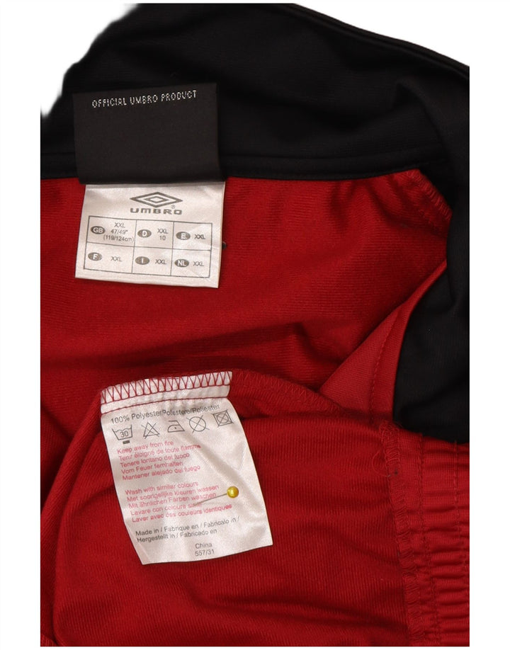 Umbro Herren-Trainingsanzug-Top-Jacke, UK 47/49, 2XL, rotes Farbblock-Polyester
