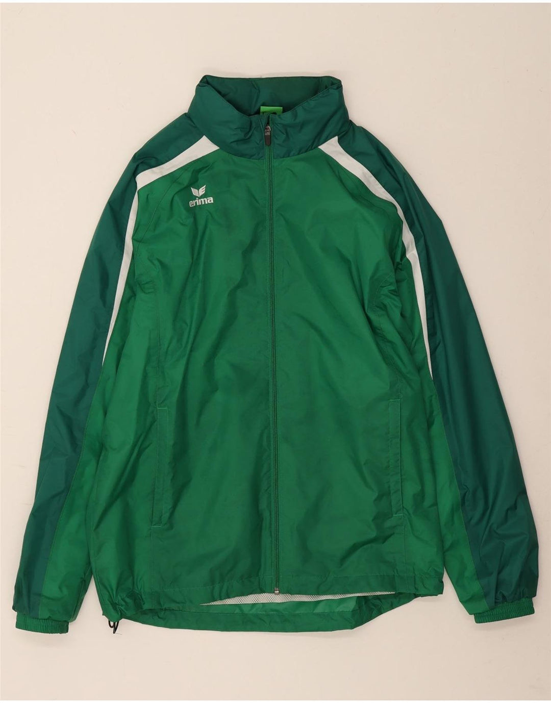 Erima Herren-Regenjacke mit Kapuze, UK 38, Mittelgrün, Colourblock-Polyamid