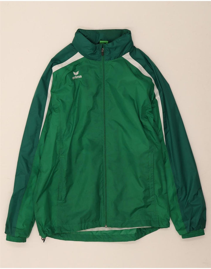 Erima Herren-Regenjacke mit Kapuze, UK 38, Mittelgrün, Colourblock-Polyamid
