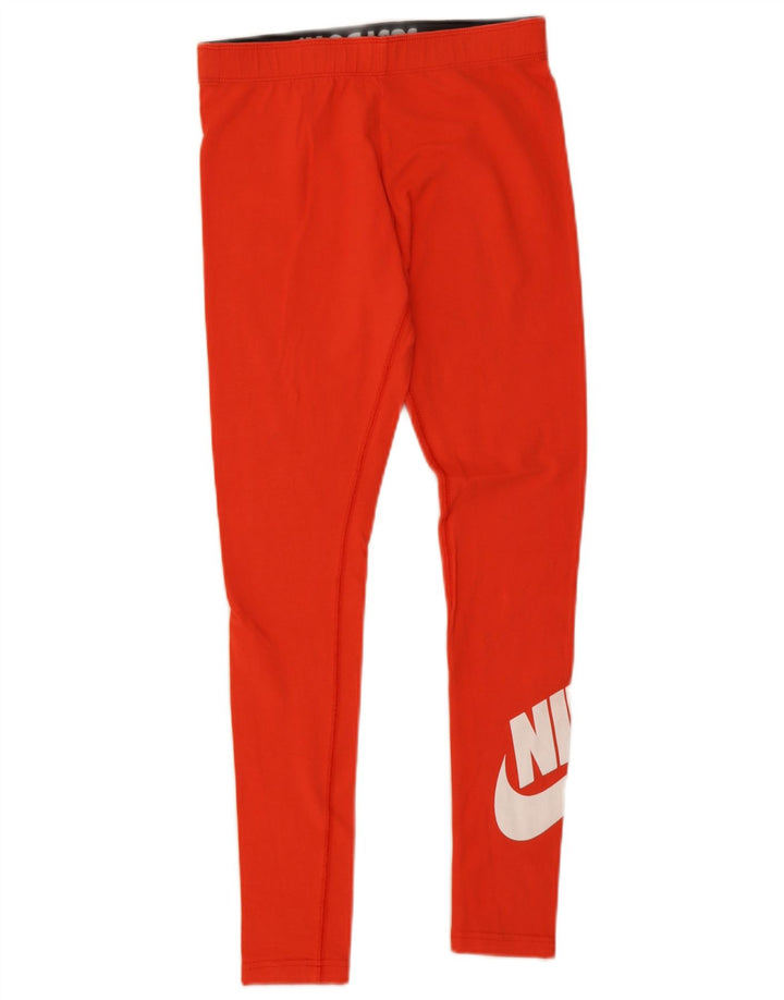 Nike Womens Graphic Leggings UK 8 Small Orange Baumwolle