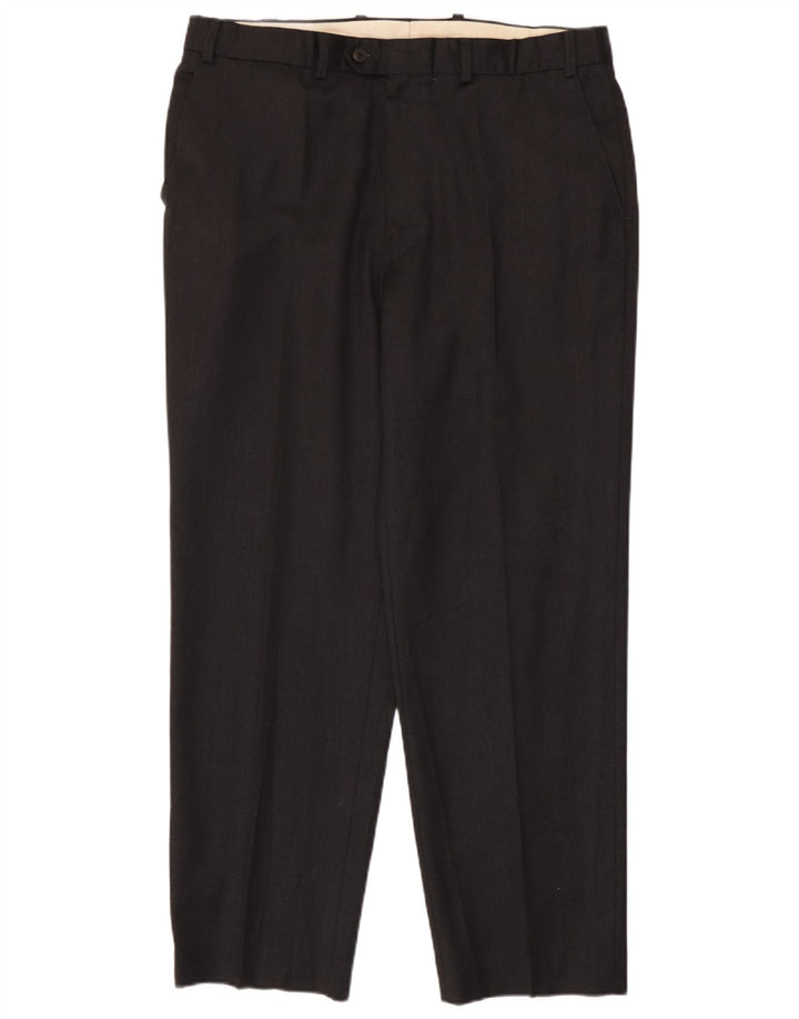 Gerade Herren-Anzughose von Marks & Spencer, W38, L31, schwarze Wolle