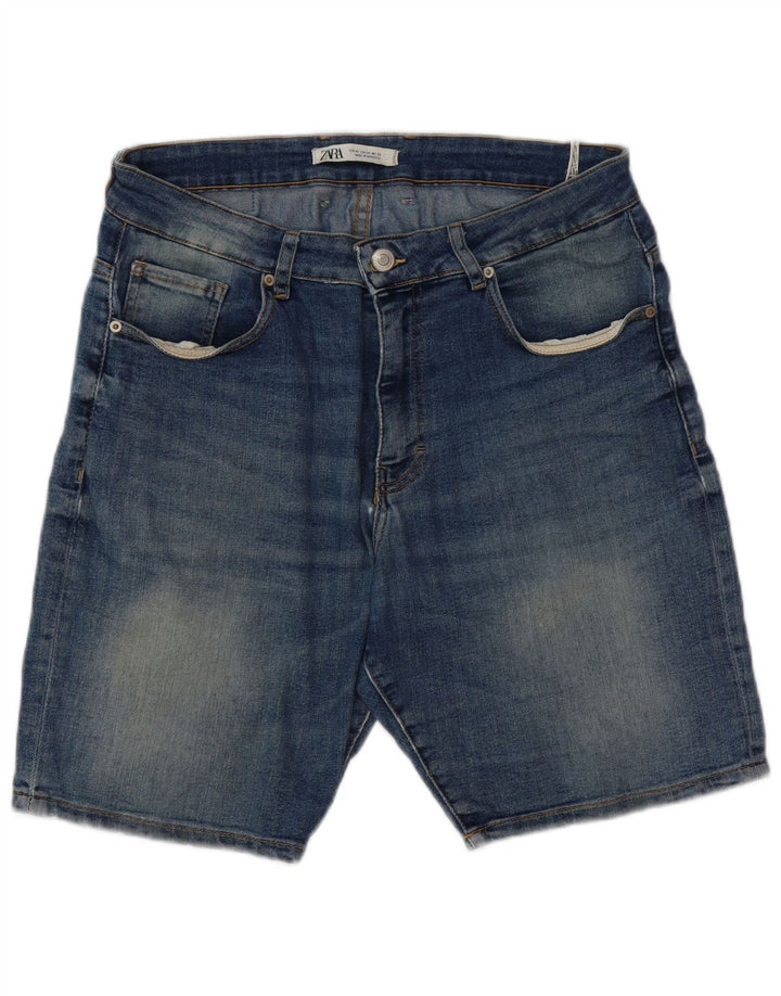 Zara Herren Jeansshorts EU 44 Large W34 Blaue Baumwolle