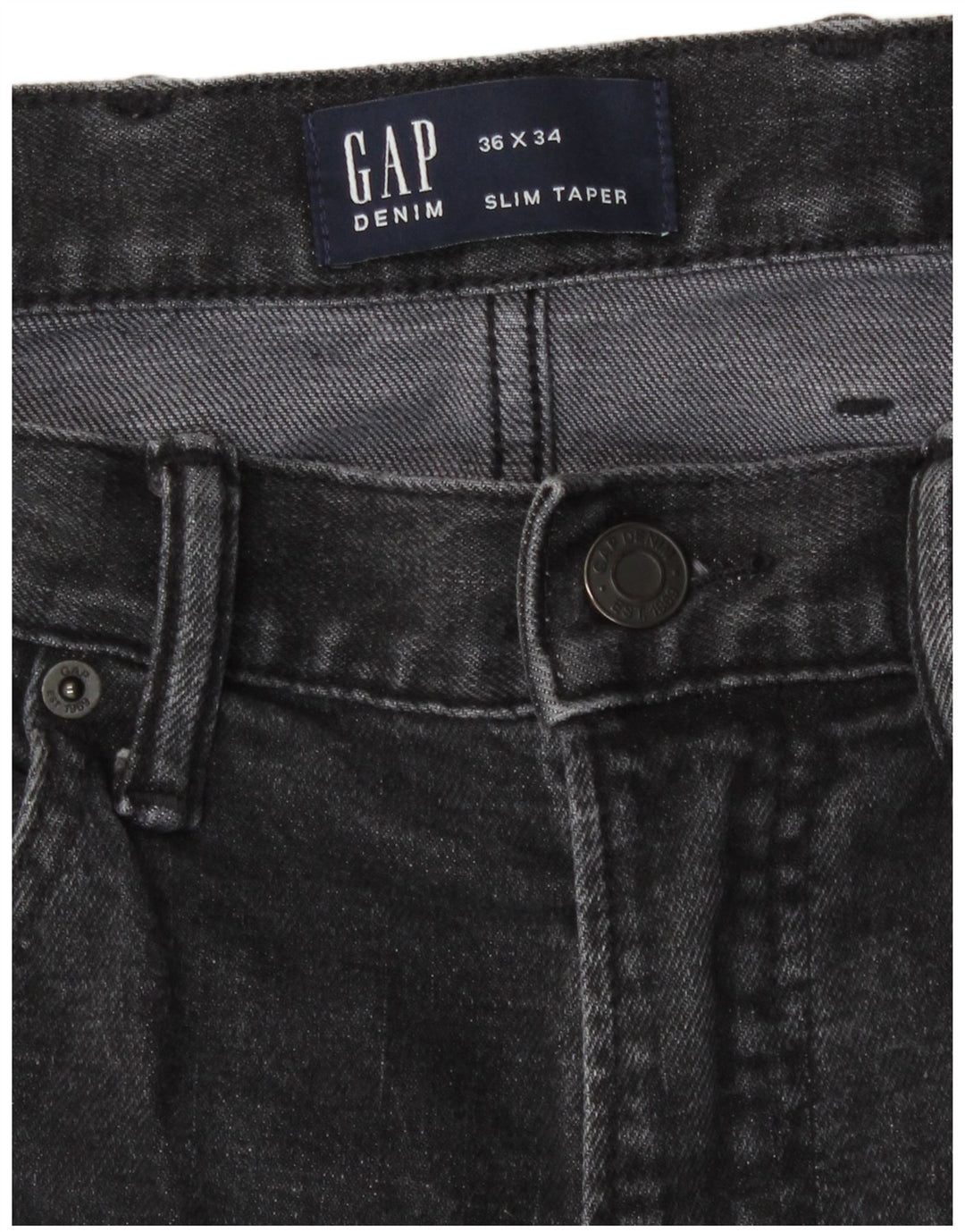 Gap Herren Slim Tapered Jeans W36 L34 Graue Baumwolle