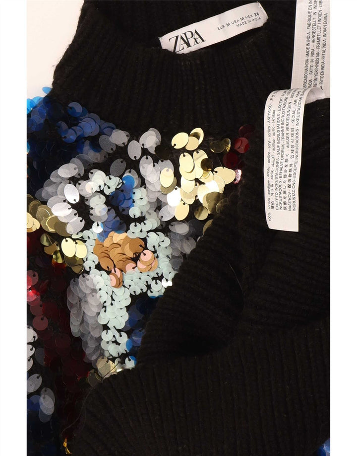 Rollkragenpullover für Damen von Zara, Größe M, mehrfarbig, gefleckt