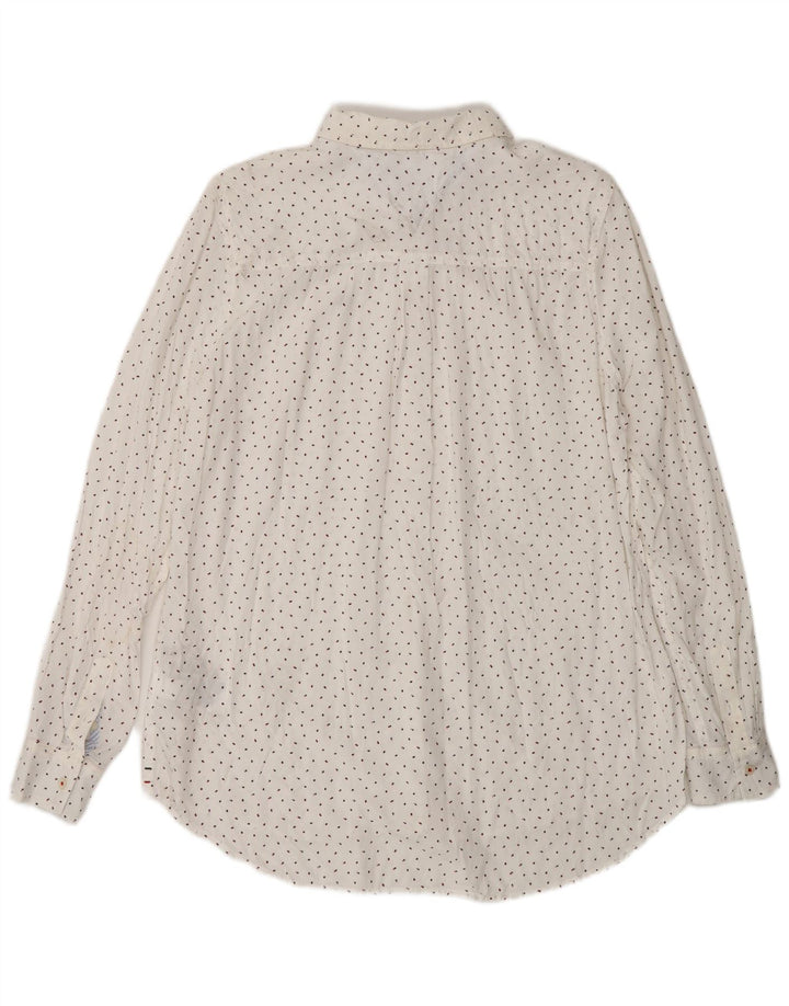 Tommy Hilfiger Damen-Hemd UK 16, groß, weiß geflecktes Lyocell