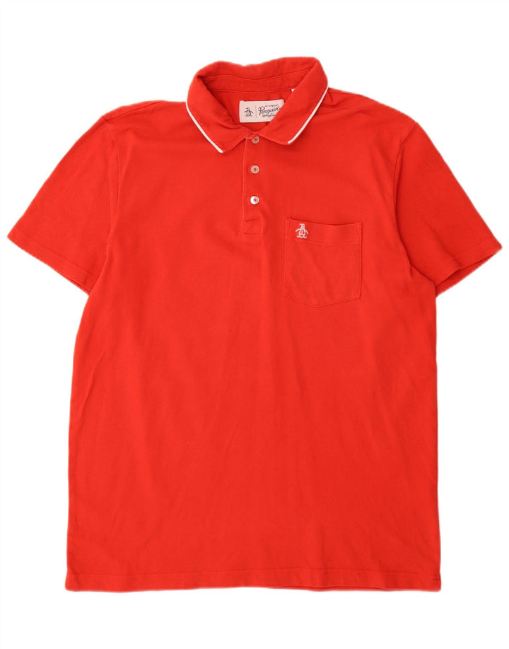Penguin Herren-Poloshirt, groß, aus roter Baumwolle