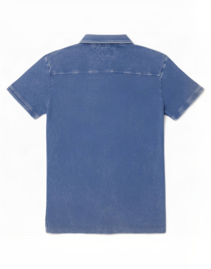 Tommy Hilfiger Herren-Poloshirt aus mittelblauer Baumwolle