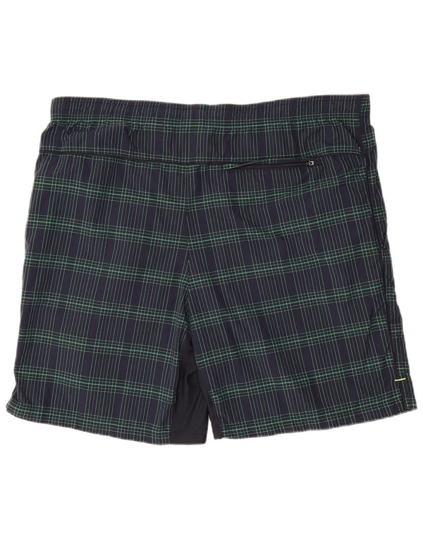 Nike Mens Swimming Shorts Large  Navy Blue Check Nylon
