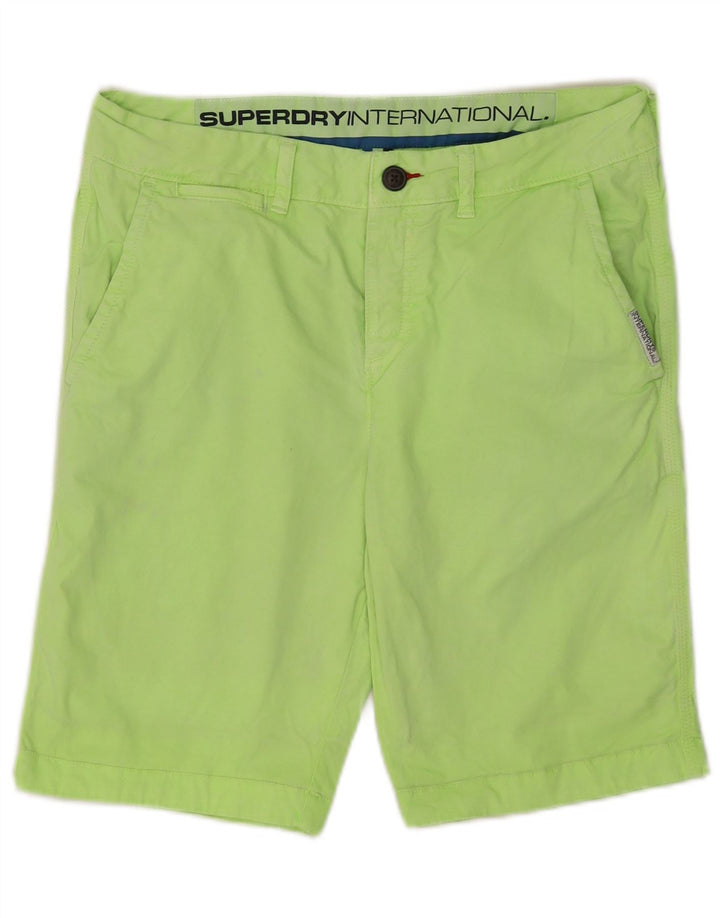 Superdry Herren Chino-Shorts, Größe S, W29, grüne Baumwolle