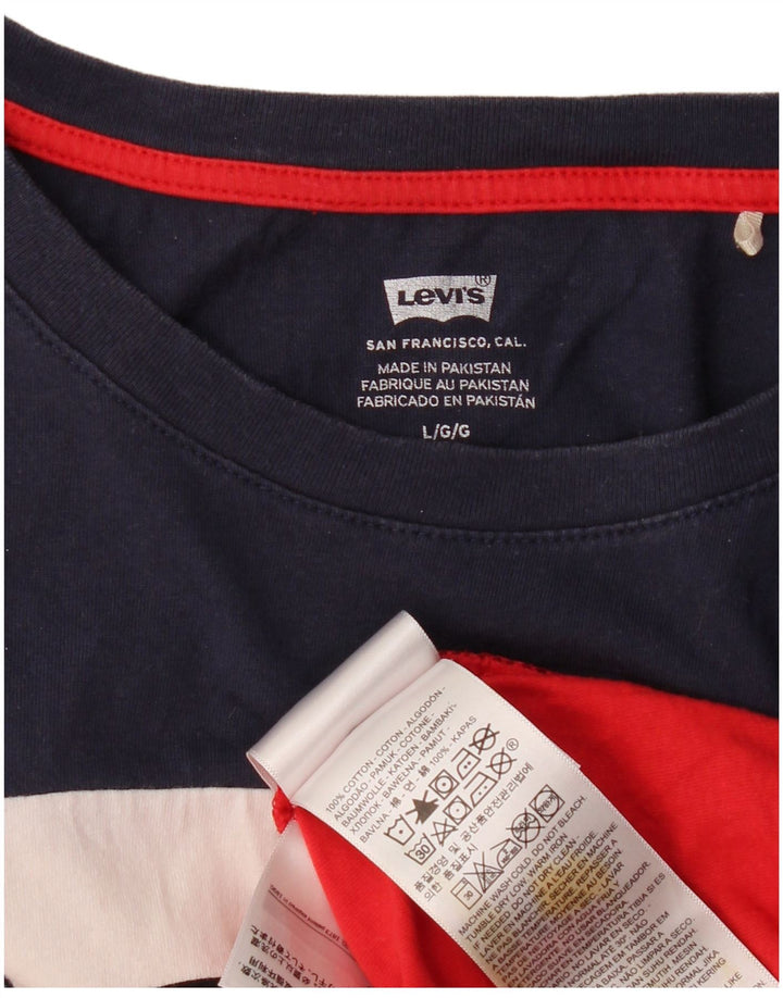 LEVI'S Damen Crop Graphic Vest Top UK 14 Large Mehrfarbiger Farbblock