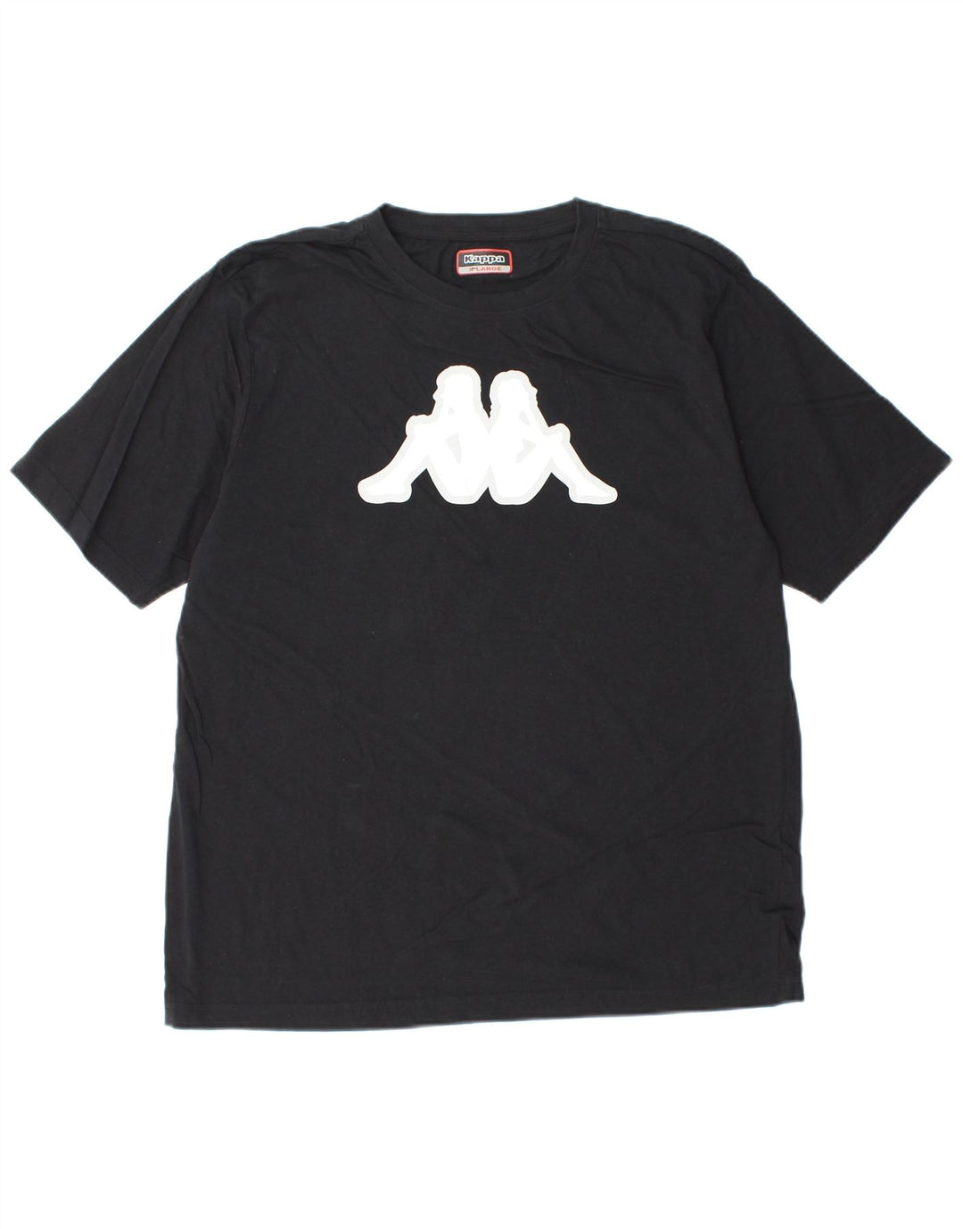 KAPPA Herren Grafik T-Shirt Top XL Schwarz Baumwolle