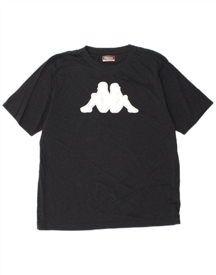 KAPPA Herren Grafik T-Shirt Top XL Schwarz Baumwolle