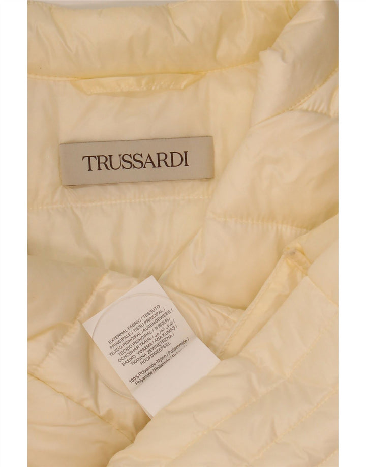 Trussardi Damen Wattierte Jacke IT 44 Medium Off White Polyester