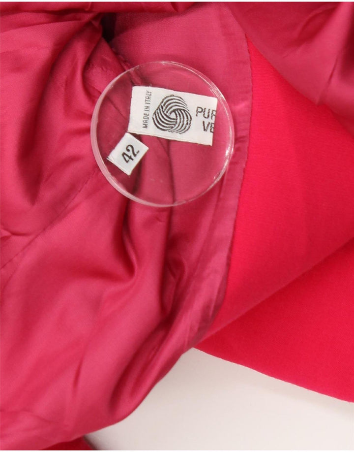 Vintage Damen 2-Knopf-Blazerjacke EU 42 Mittelrosa Schurwolle