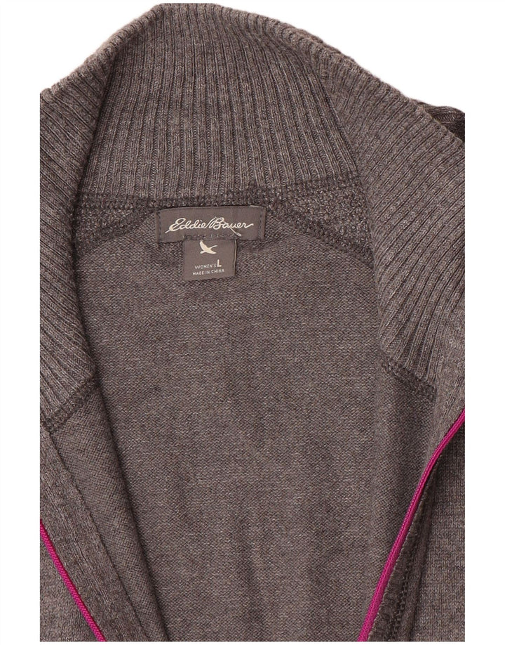 Eddie Bauer Damen-Pullover mit Reißverschluss am Hals, Gr. 40, Größe L, Grau