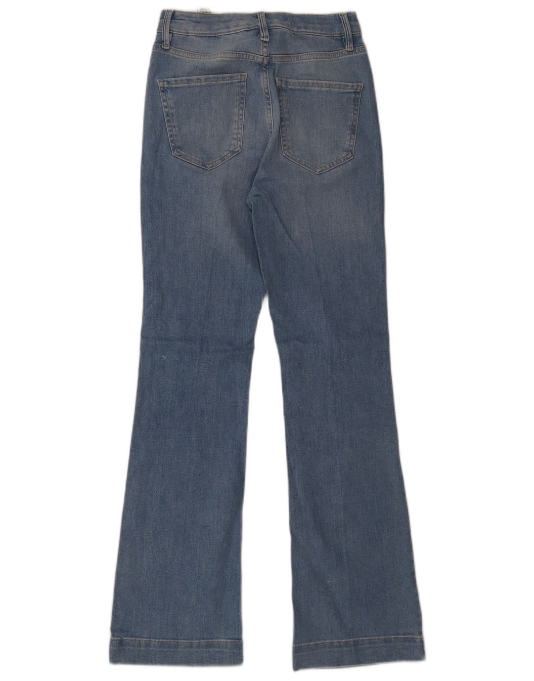 Marks & Spencer Damen Regular Flared Jeans UK 8 Small W26 L31 Blaue Baumwolle