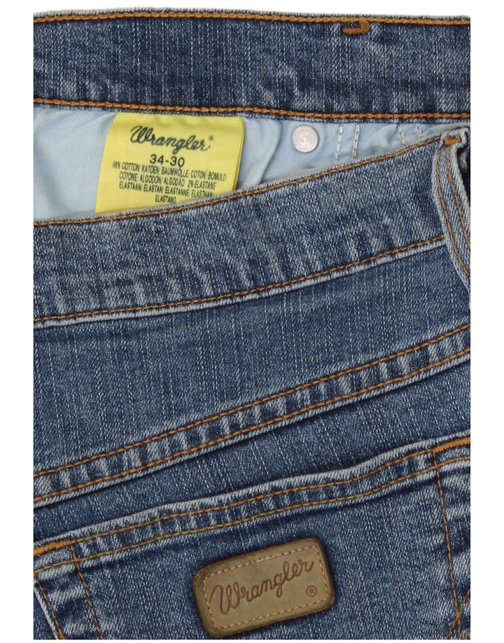 Wrangler Herren Regular Fit Slim Jeans W34 L30 Blaue Baumwolle