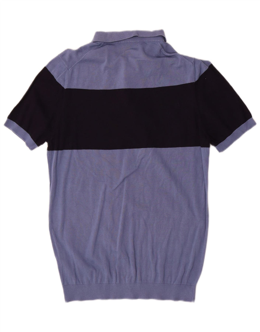 Massimo Dutti Herren-Pullover mit Rollkragen, Mittelblau, Farbblock