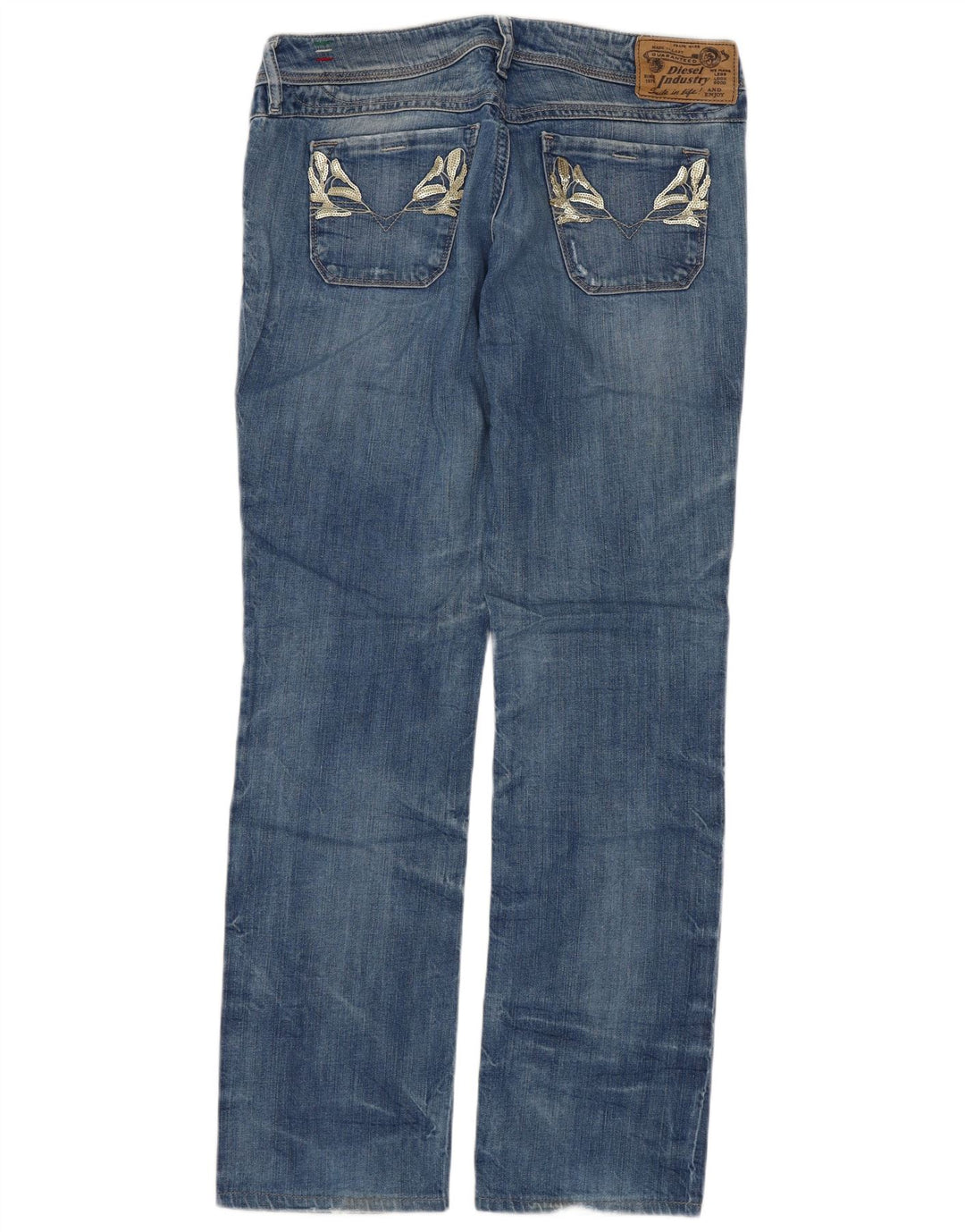 Diesel Damen Lowky Straight Jeans W30 L29 Blaue Baumwolle