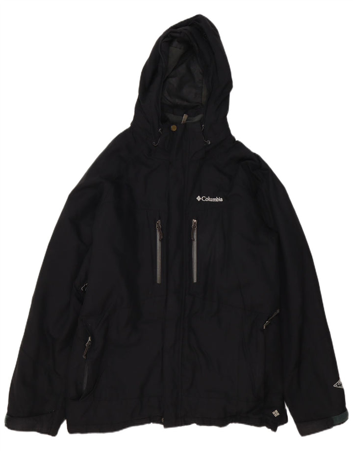 Columbia Herren-Windbreakerjacke mit Kapuze, UK 40, Größe L, Schwarz, Polyester