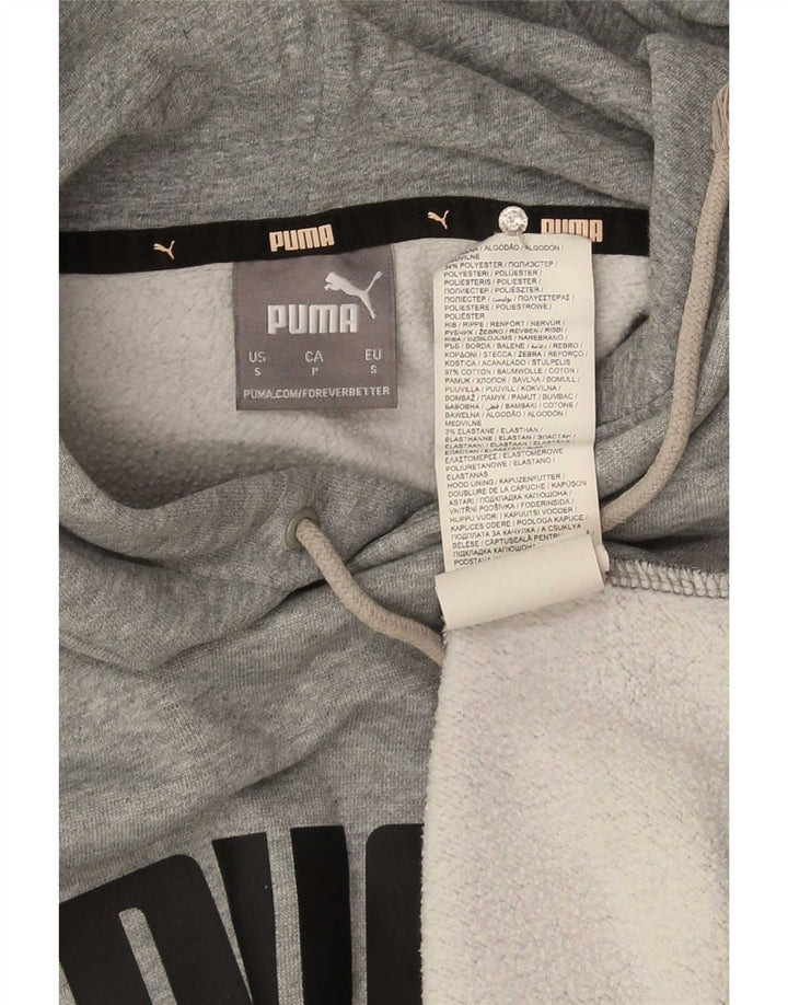 Puma Herren-Kapuzenpullover mit Grafik, klein, grau meliert, Baumwolle