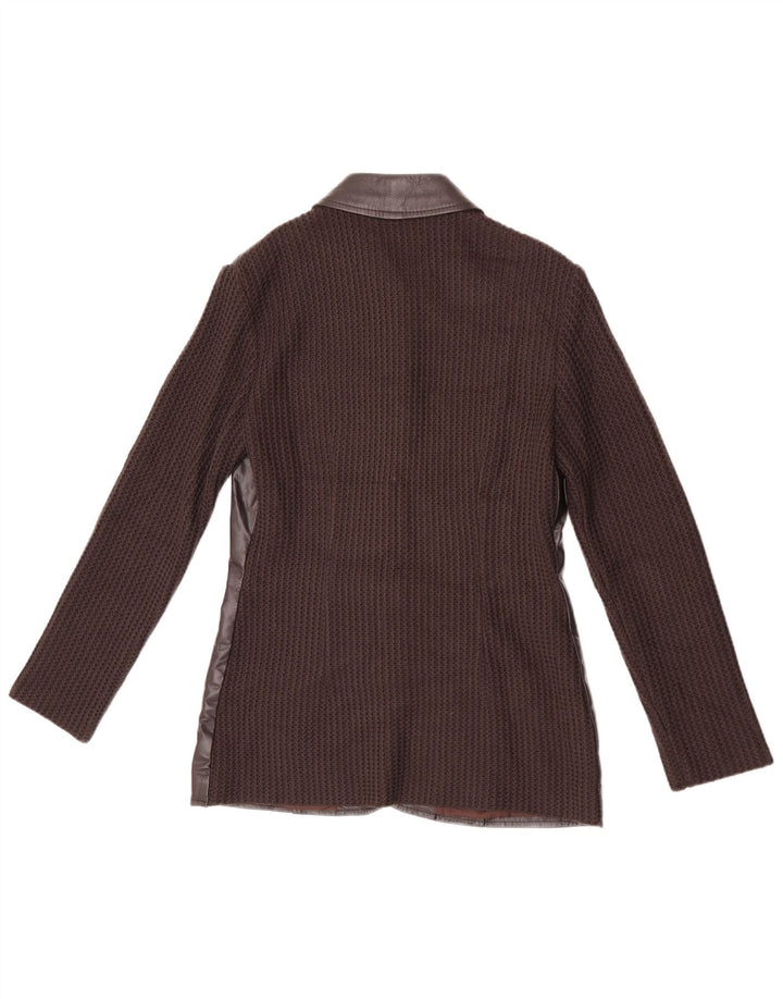 Penny Pull Damen 5-Knopf-Blazerjacke IT 42 Mittelbraunes Acryl