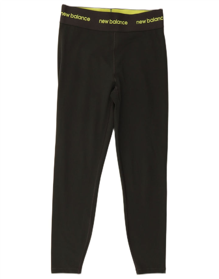 NEW BALANCE Damen Grafik-Leggings UK 12 Medium Khaki Polyester