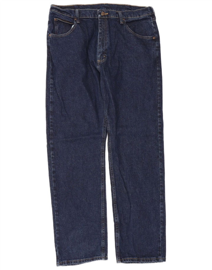 Wrangler Herren Straight Jeans W36 L32 Marineblaue Baumwolle