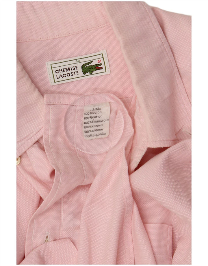 LACOSTE Herrenhemd Größe 40 mittelrosa Baumwolle