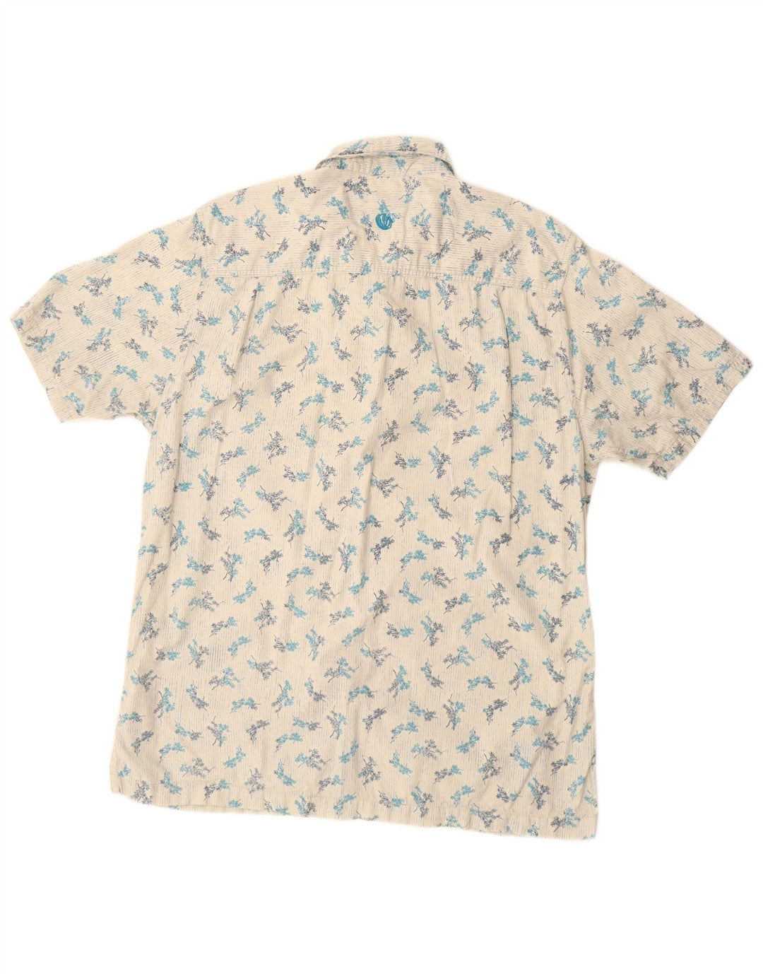 FAT FACE Herren-Kurzarmhemd, groß, weiße Baumwolle mit Blumenmuster