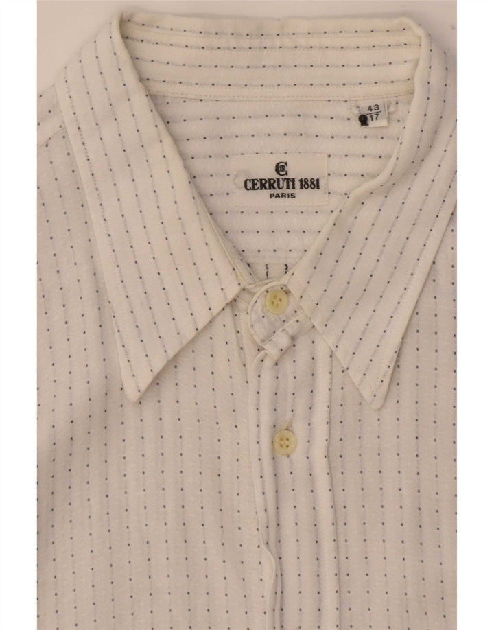 Cerruti 1881 Herrenhemd Größe 43 17 XL Weiß gefleckt