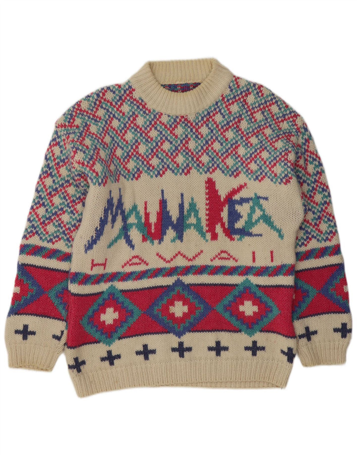 Mauna Kea Herren-Pullover mit Rundhalsausschnitt, mittelgroß, mehrfarbig, geometrisch