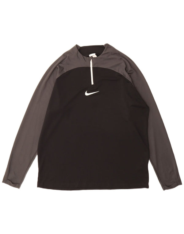 Nike Herren Dri Fit Top Langarm XL Schwarz Farbblock