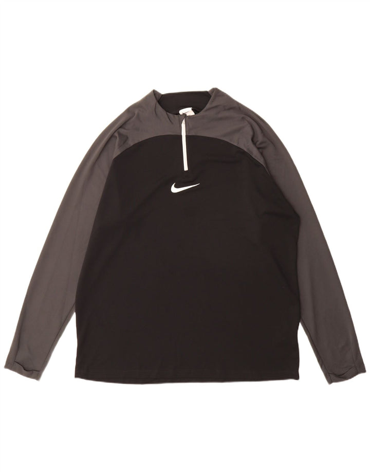 Nike Herren Dri Fit Top Langarm XL Schwarz Farbblock
