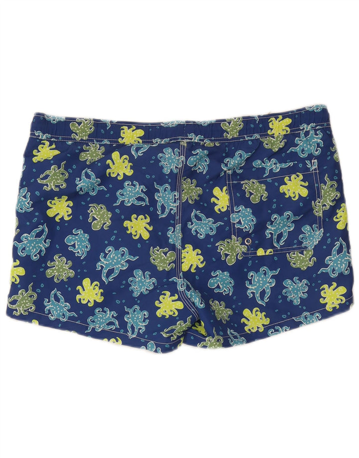 Benetton Herren-Badeshorts mit abstraktem Muster, XL, Blau