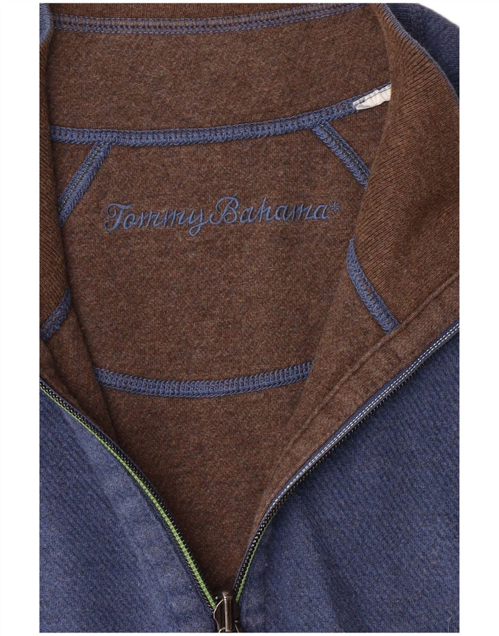 Tommy Bahama Herren-Sweatshirt mit Reißverschluss am Hals, Größe L, Blau