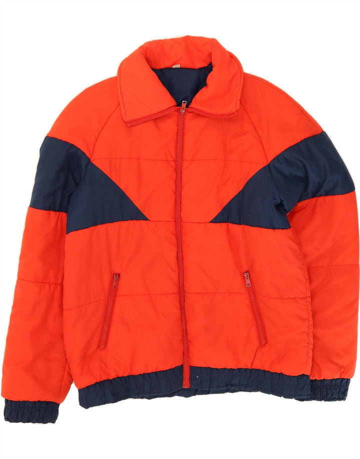 VINTAGE Mens Padded Jacket UK 36 Small Red Colourblock Nylon Vintage Vintage and Second-Hand Vintage from Messina Hembry 