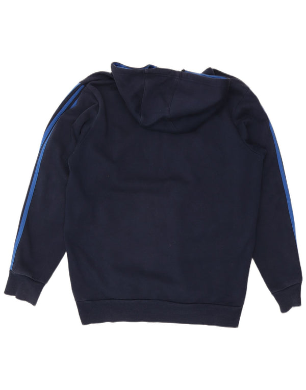 Adidas Herren Kapuzenpullover mit grafischem Reißverschluss, groß, marineblau, Baumwolle