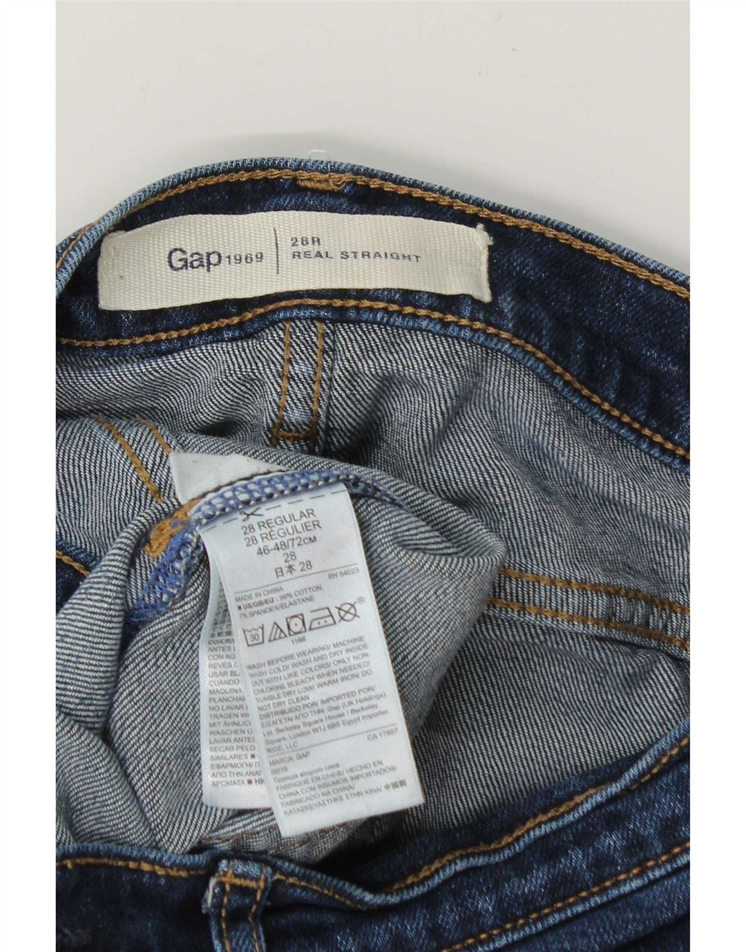 Gap Herren Straight Jeans W28 L29 Blaue Baumwolle