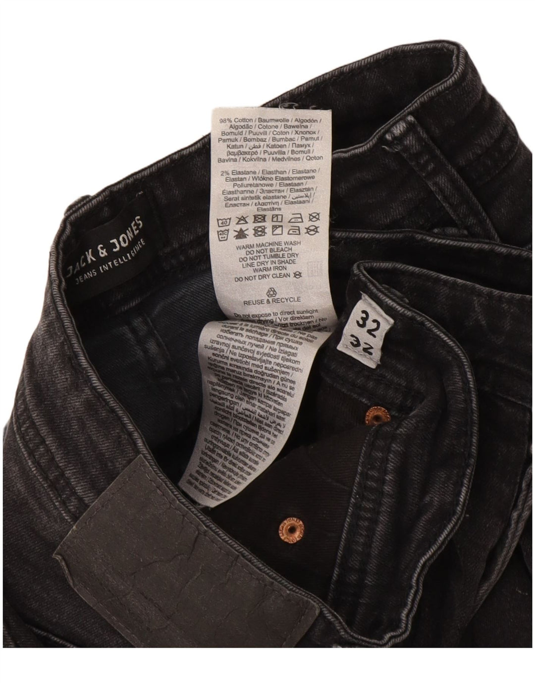 Jack & Jones Herren GLENN Slim Jeans W32 L32 Graue Baumwolle