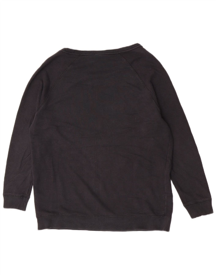 Nike Womens Graphic Oversized Sweatshirt Pullover UK 14 Mittelschwarze Baumwolle