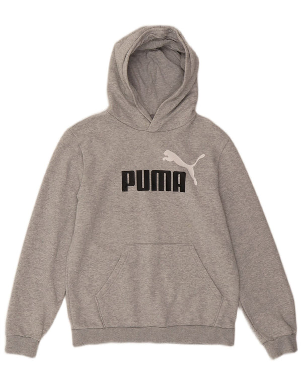 PUMA Jungen Graphic Hoodie Pullover 13–14 Jahre, graue Baumwolle