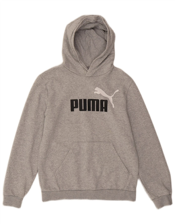 PUMA Jungen Graphic Hoodie Pullover 13–14 Jahre, graue Baumwolle