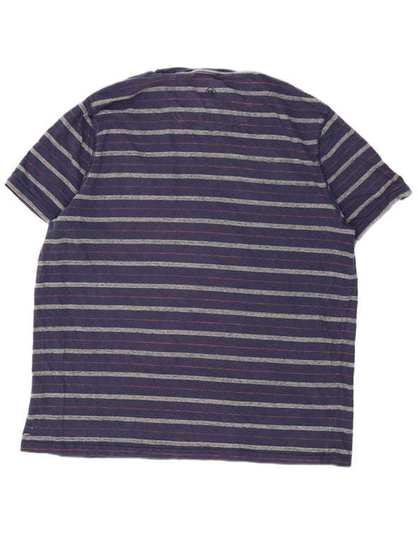 Fat Face Herren T-Shirt Top 2XL Marineblau gestreift aus Baumwolle