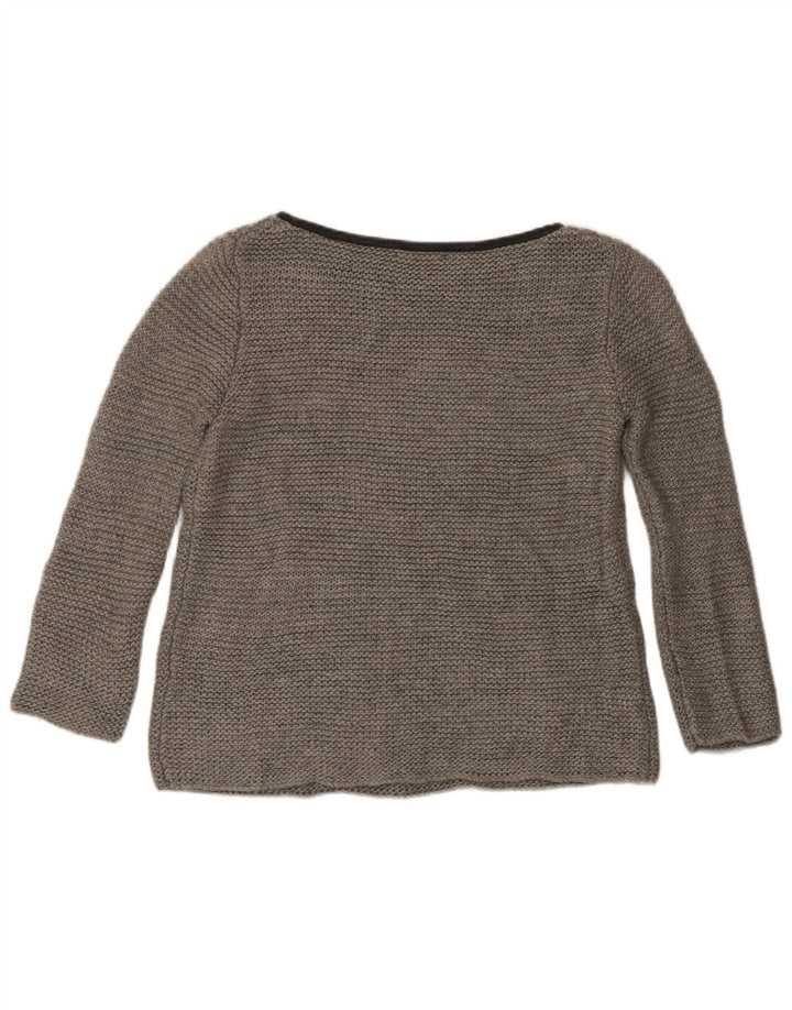 Zara Damen-Pullover mit U-Boot-Ausschnitt, Gr. 14, Mittelgrau
