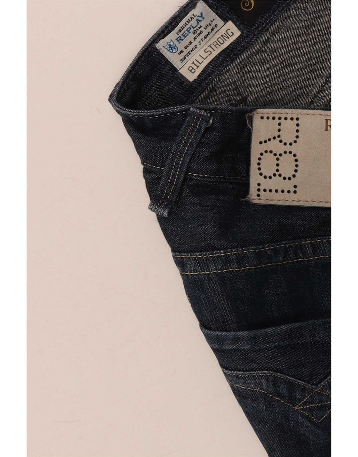 Replay Herren Straight Jeans W34 L28 Marineblau