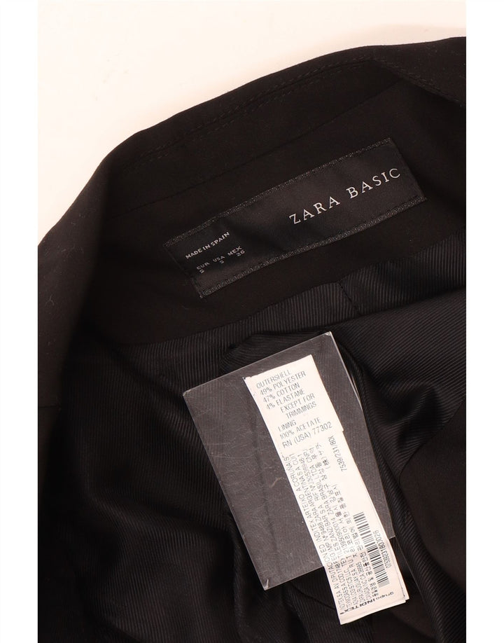 ZARA Damen-Blazer mit 1 Knopf, Gr. 10, Größe S, Schwarz, Polyester